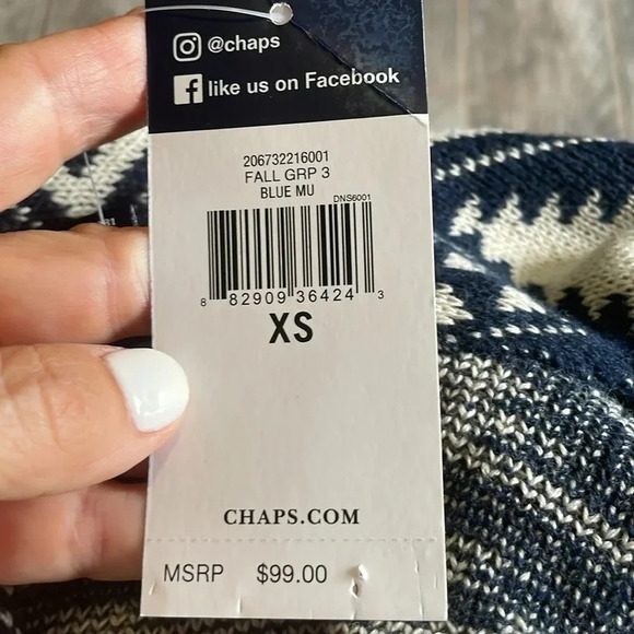 Chaps Southwest long cardigan sweater Toggle Shawl collar Women’s XS Aztec NWT - Picture 10 of 12